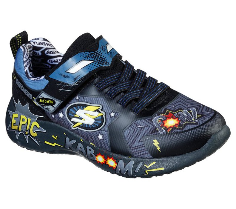 Skechers Pojkar Grå/Svarta Sneakers - Dynamight - Defender Squad - Sverige (ZGCXU-5490)